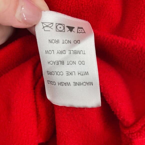 Apple Employee Embroidered Logo Fleece‎ 1/4 Zip Pullover Women's L Red - Picture 7 of 9